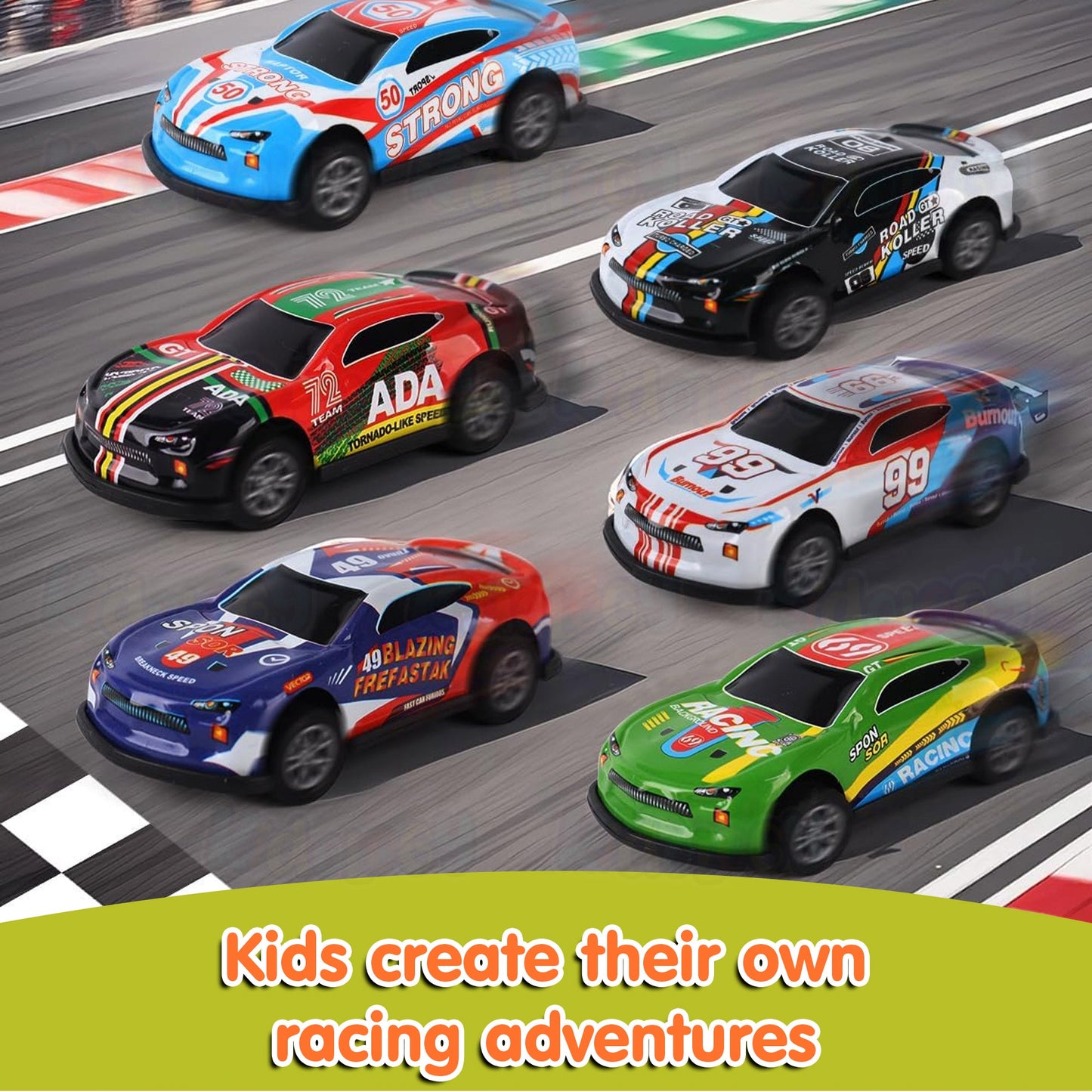 50 Pcs Unbreakable Die Cast Cars with Storage Box