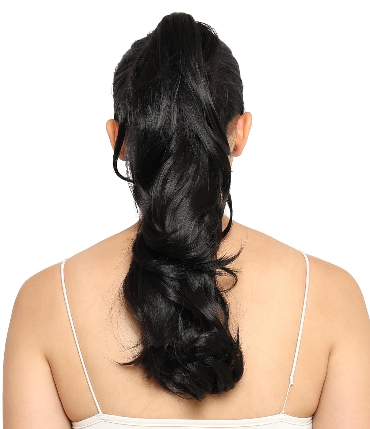 🎁 22 Inch Ponytail Hair Extension + FREE Messy Hair Bun (Juda) - Curly - Natural Black
