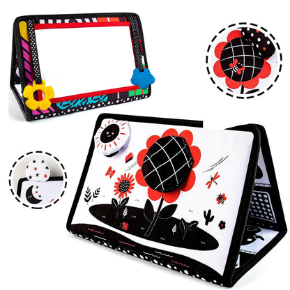 Baby Mirror Book with Soft Silicone Teether