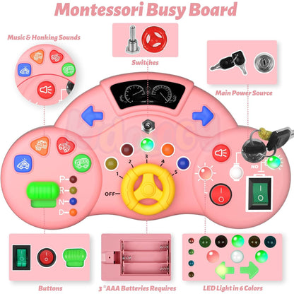 Montessori Busy Board Switch LED Light Game