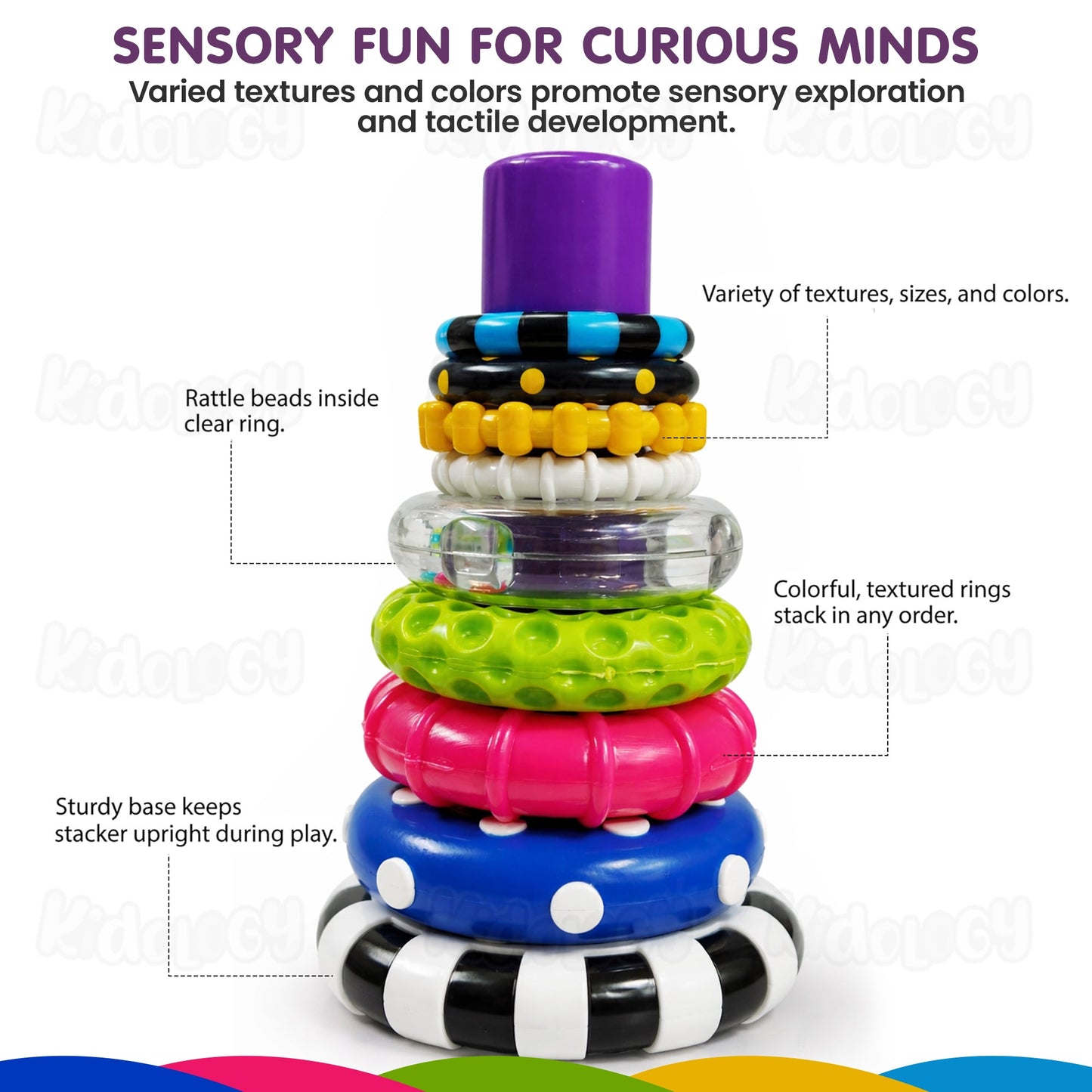 Sensory Stacking Rings with Rattle