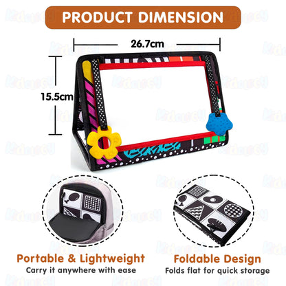 Baby Mirror Book with Soft Silicone Teether