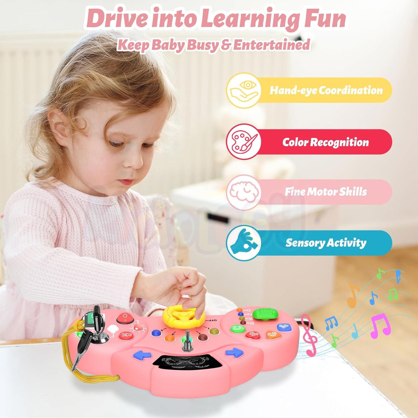 Montessori Busy Board Switch LED Light Game