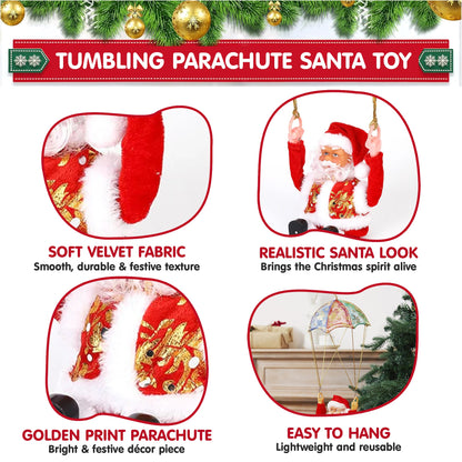 Tumbling Parachute Santa Toy