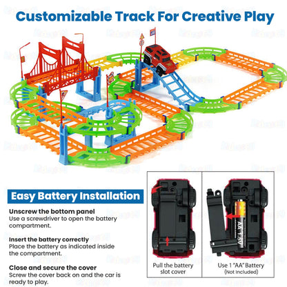 DIY Rapid Variety Car Racing Track with Electric Car Toys