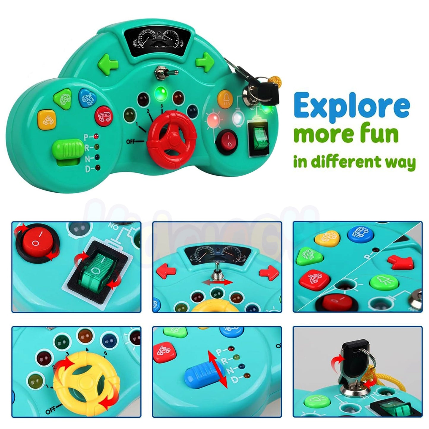 Montessori Busy Board Switch LED Light Game