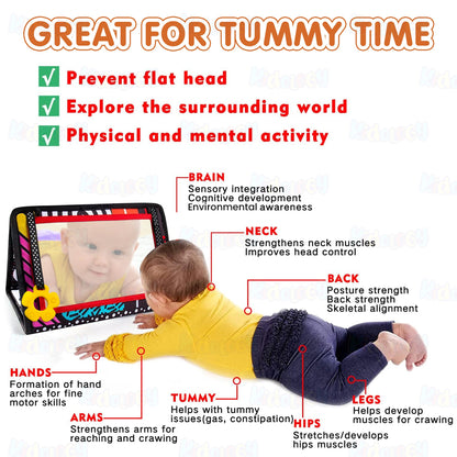 Baby Mirror Book with Soft Silicone Teether