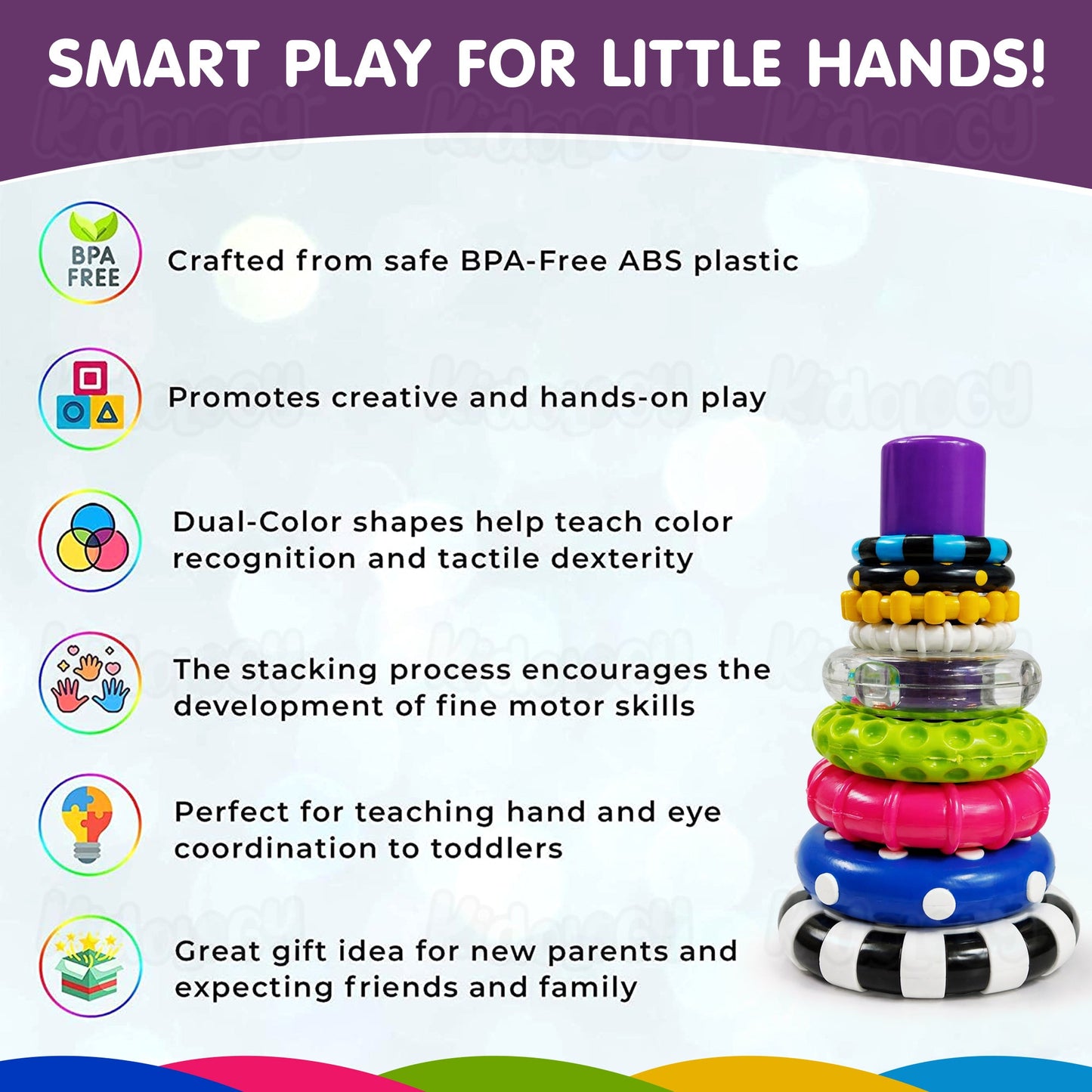 Sensory Stacking Rings with Rattle