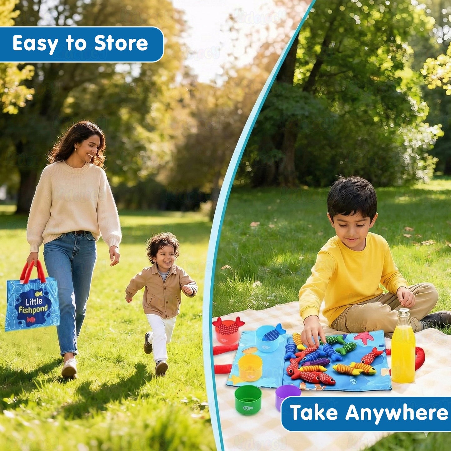 Montessori 2-in-1 Fishing & Stacking Counting Toy