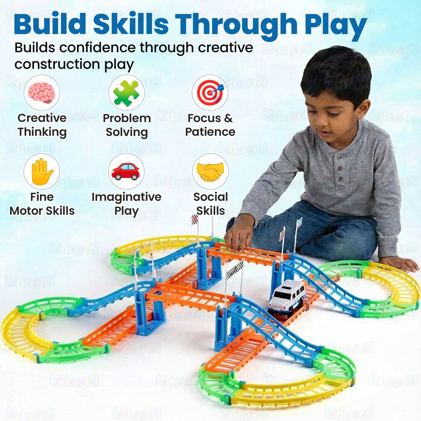 DIY Rapid Variety Car Racing Track with Electric Car Toys