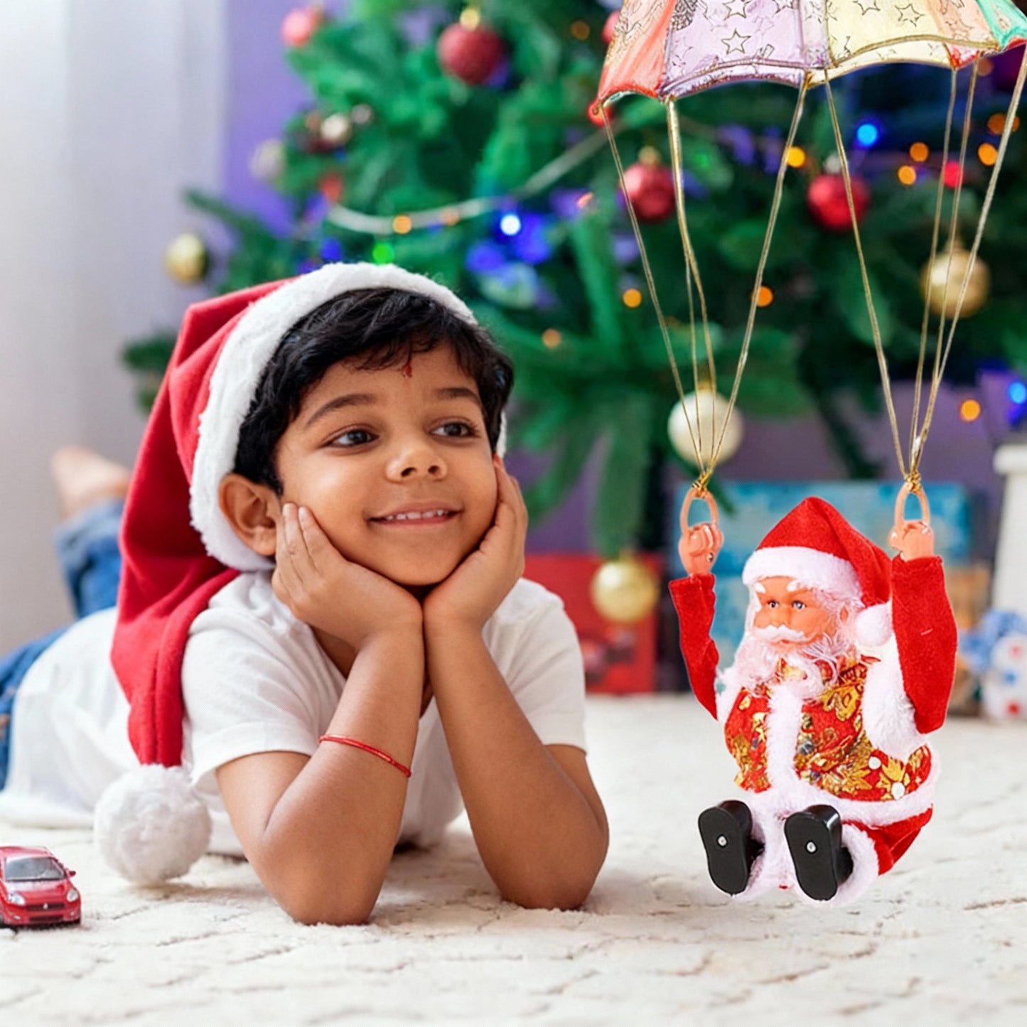 Tumbling Parachute Santa Toy