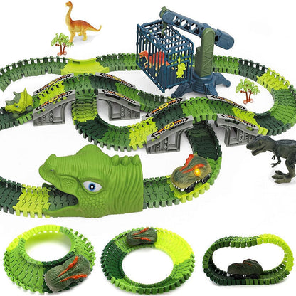Dinosaur Electric Flexible Rail Track Toy 142 Piece Set