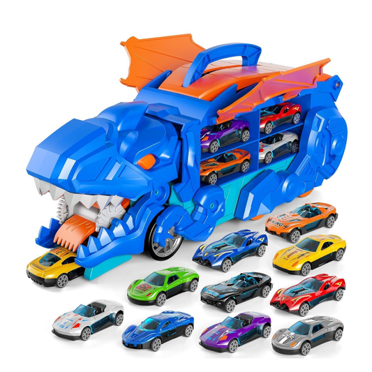 2 in 1 Foldable Dinosaur Transport Truck