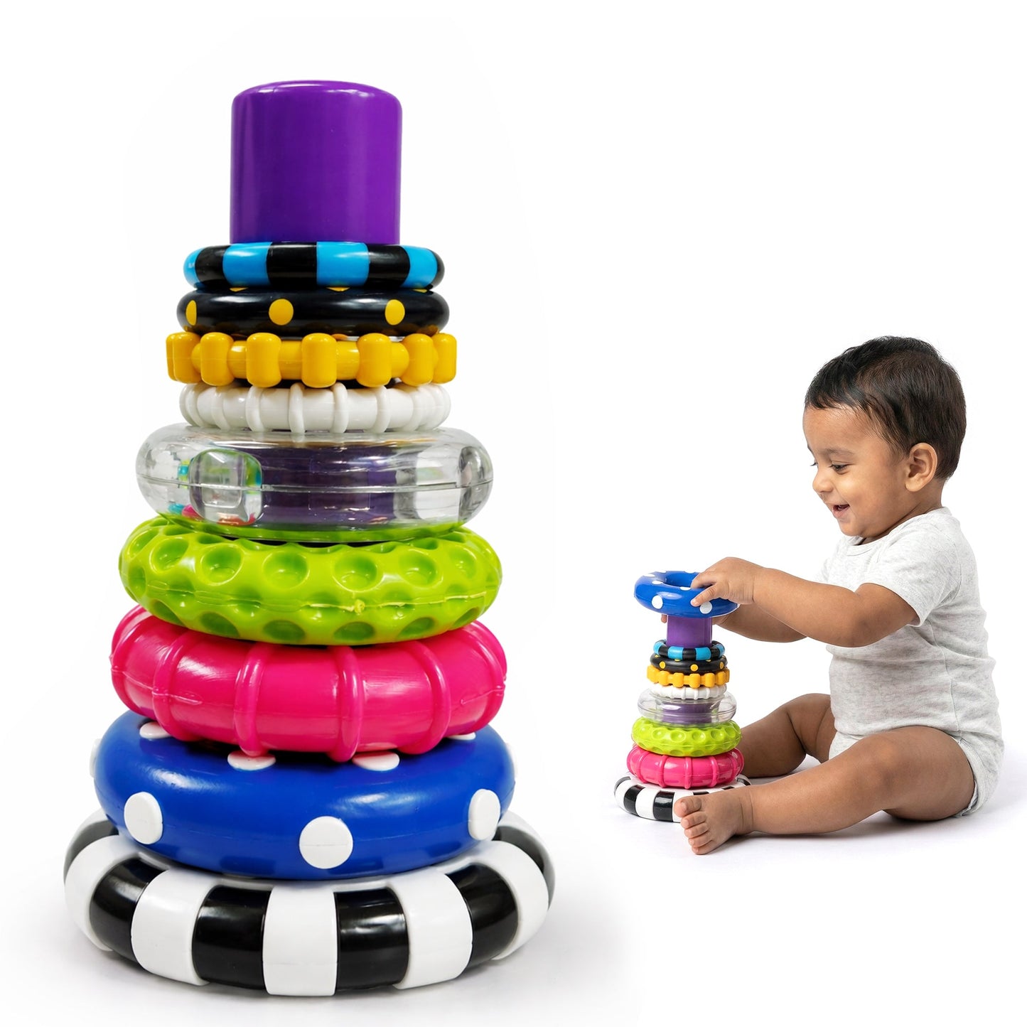 Sensory Stacking Rings with Rattle