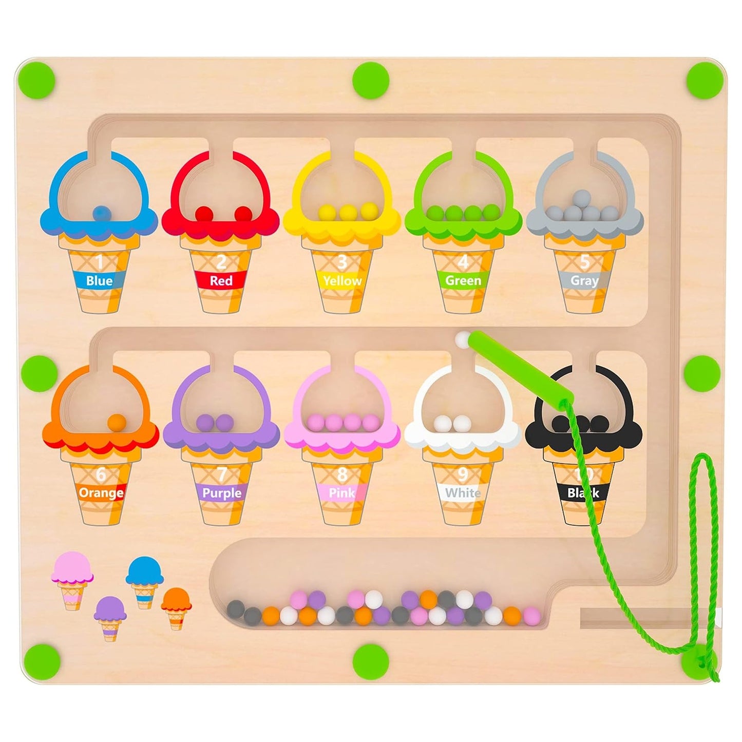 Magnetic Color & Number Maze Board Toy