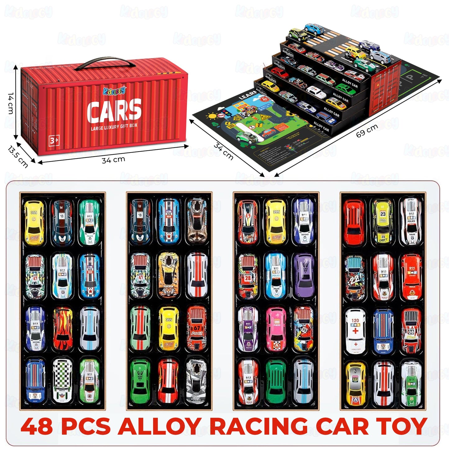 48PCS Die-Cast Pull Back Cars Set