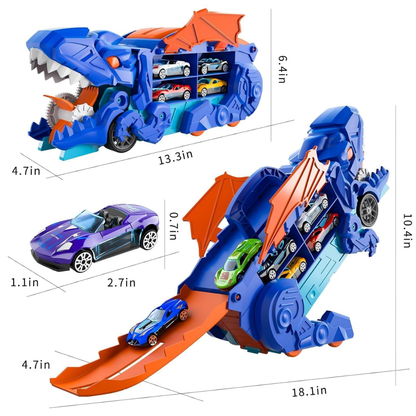2 in 1 Foldable Dinosaur Transport Truck