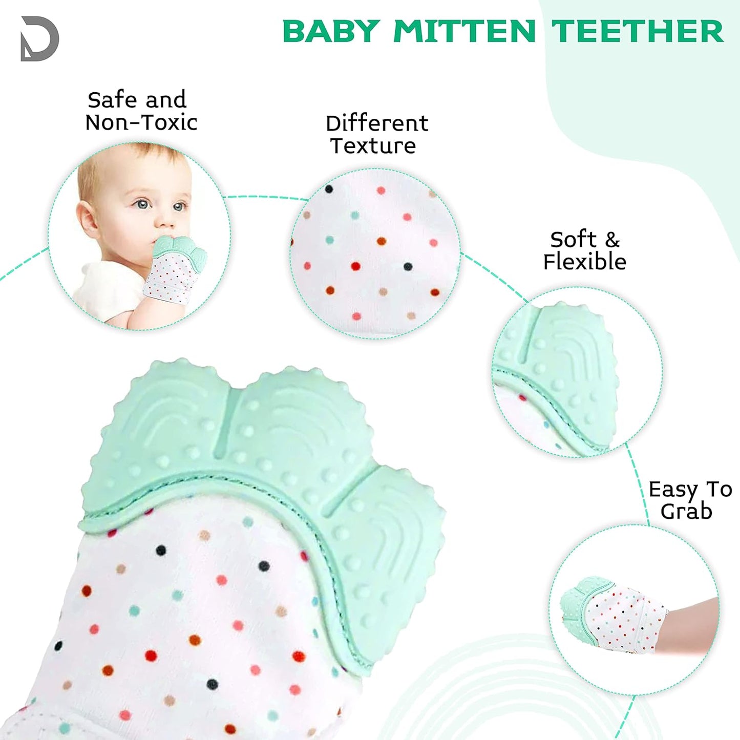 Baby Soft Teether Glove - Set of 2