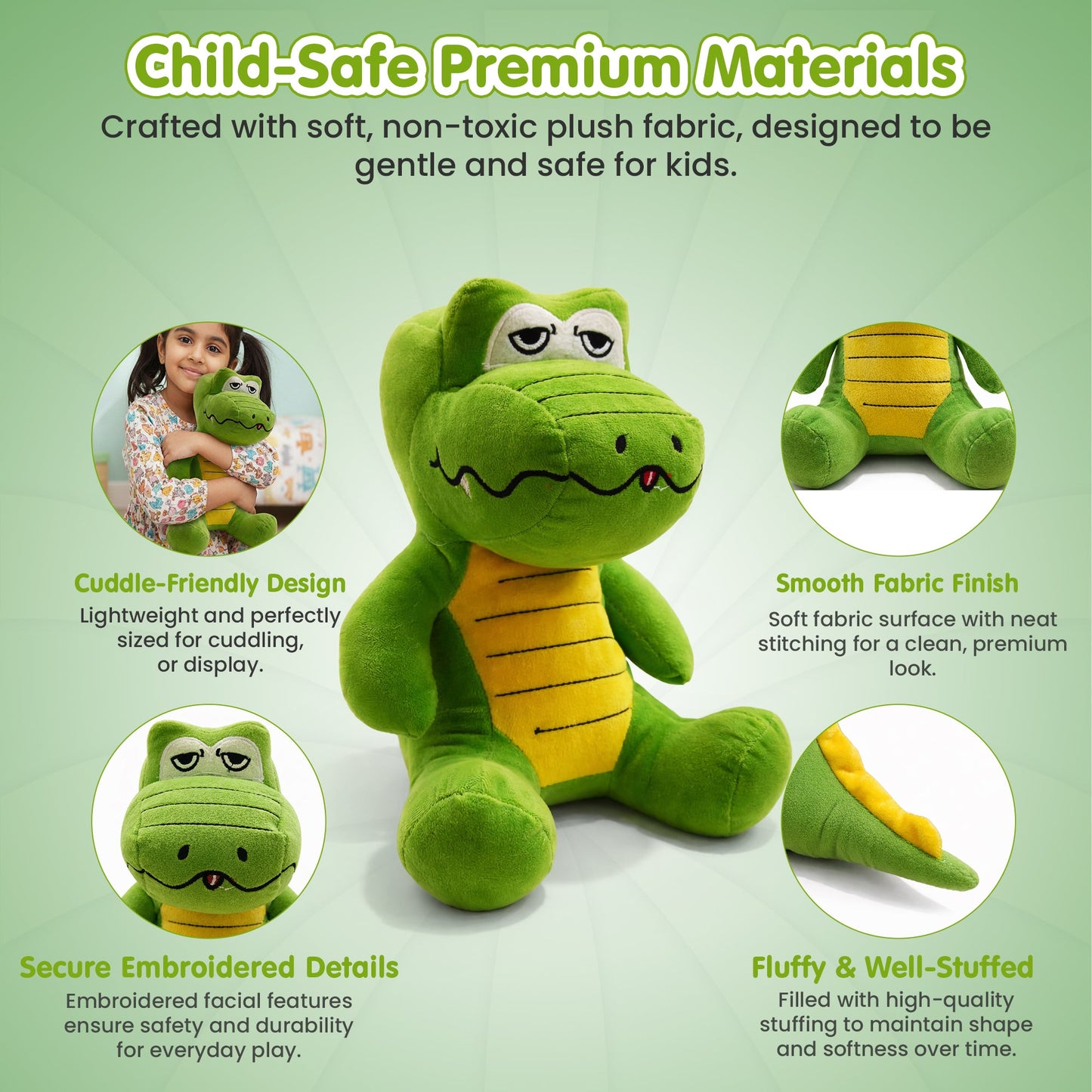 Stuffed Crocodile Plush for Kids