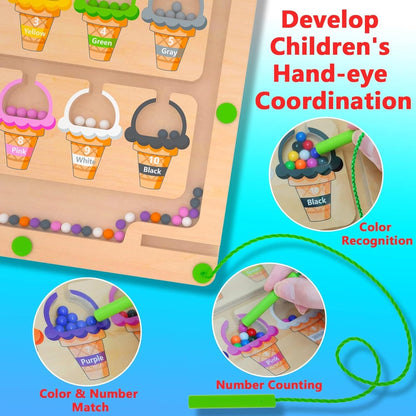 Magnetic Color & Number Maze Board Toy
