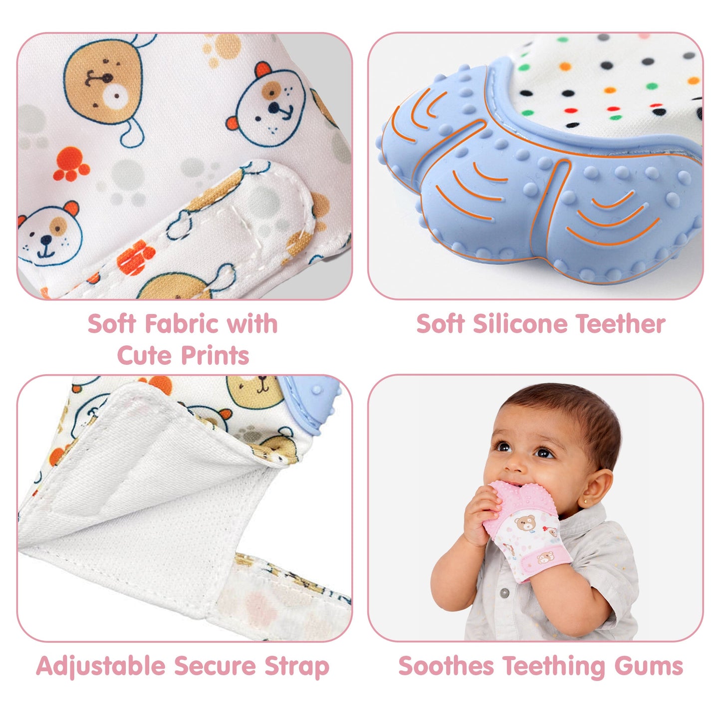 Baby Soft Teether Glove - Set of 2