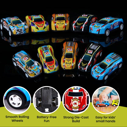 50 Pcs Unbreakable Die Cast Cars with Storage Box