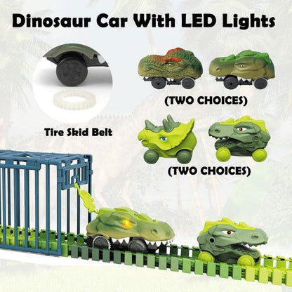 Dinosaur Electric Flexible Rail Track Toy 142 Piece Set