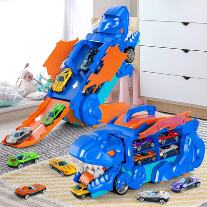 2 in 1 Foldable Dinosaur Transport Truck