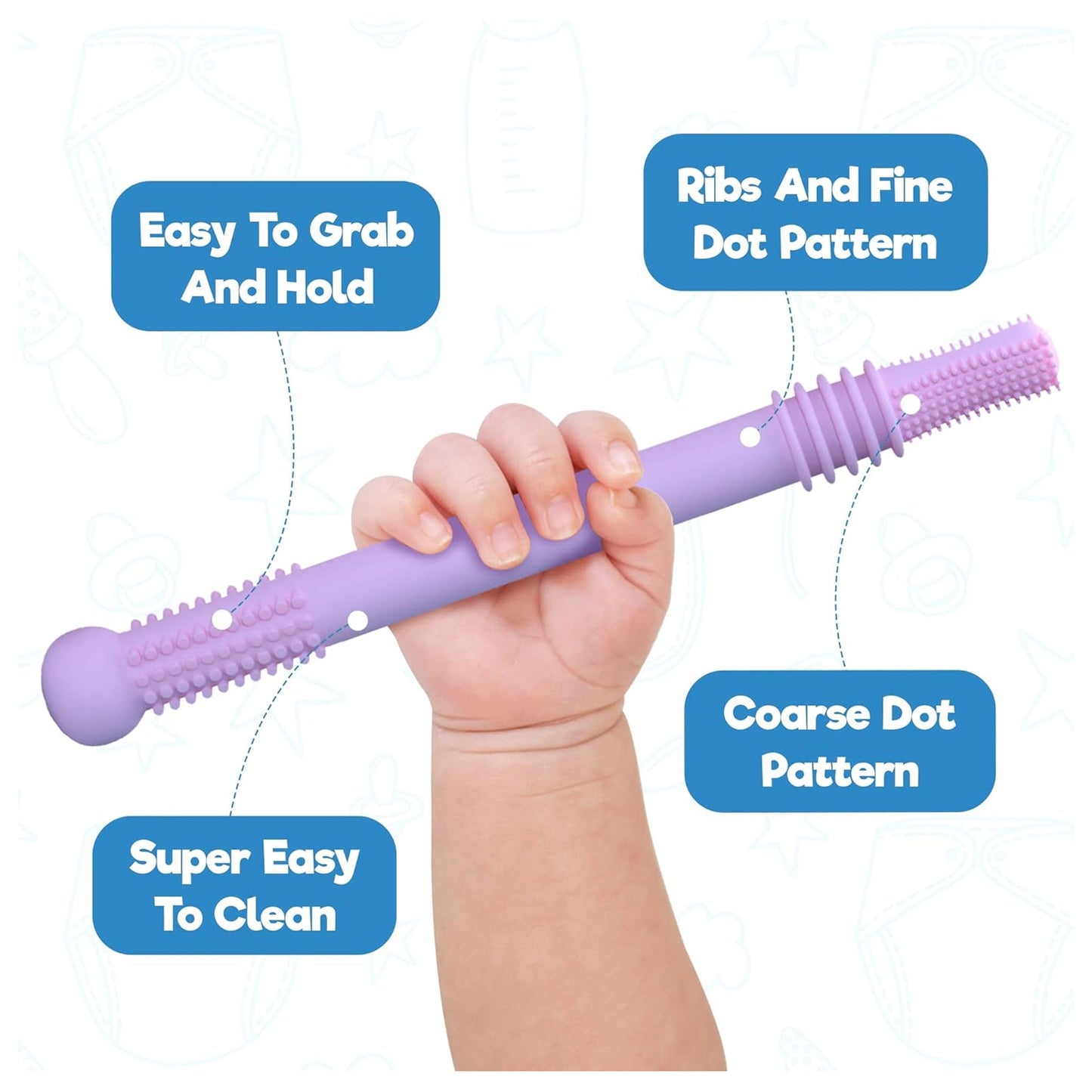 Silicone Tube Teething for Toddlers – Set of 3