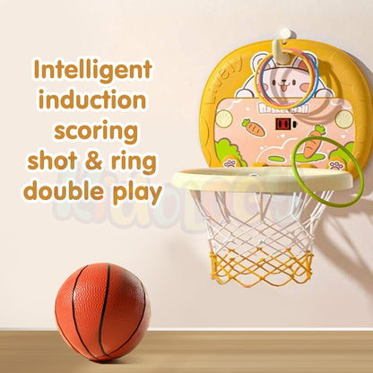 2-in-1 Ultimate Indoor Fun: Basketball + Ring Toss Game Set