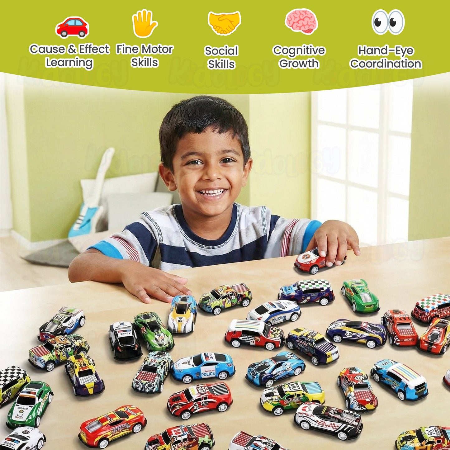 50 Pcs Unbreakable Die Cast Cars with Storage Box