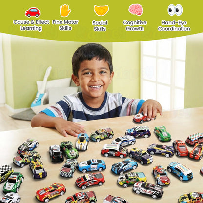 50 Pcs Unbreakable Die Cast Cars with Storage Box