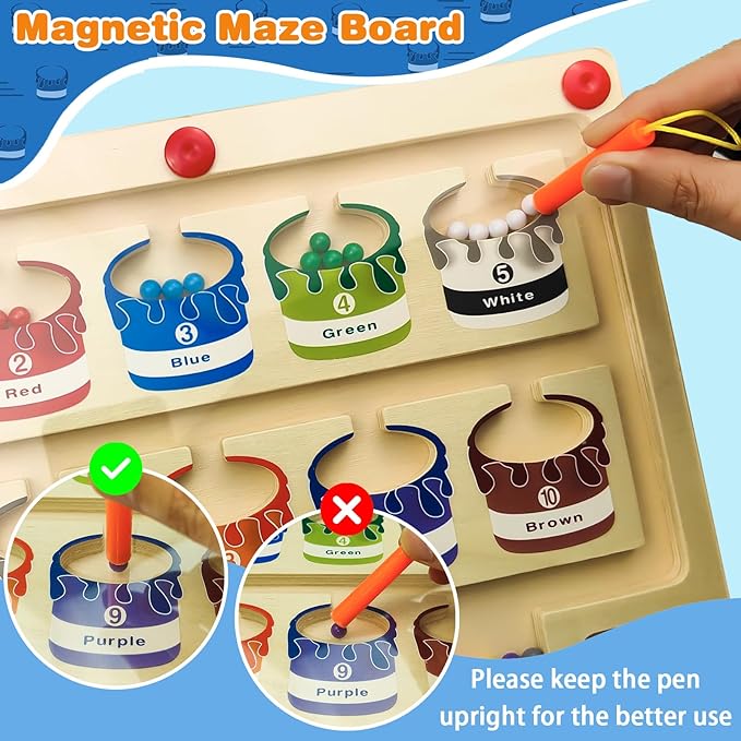 Magnetic Color & Number Maze Board Toy