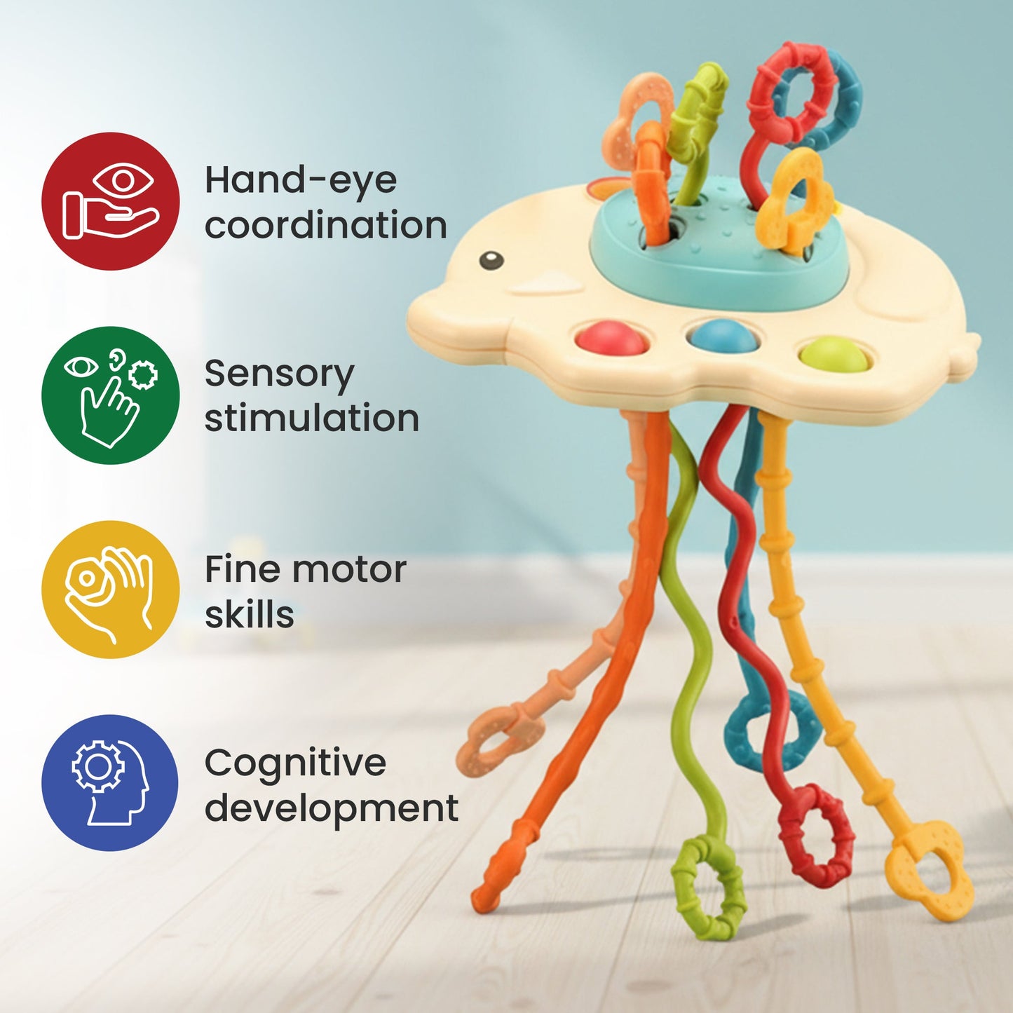 Elephant Pull String Montessori Baby Toy