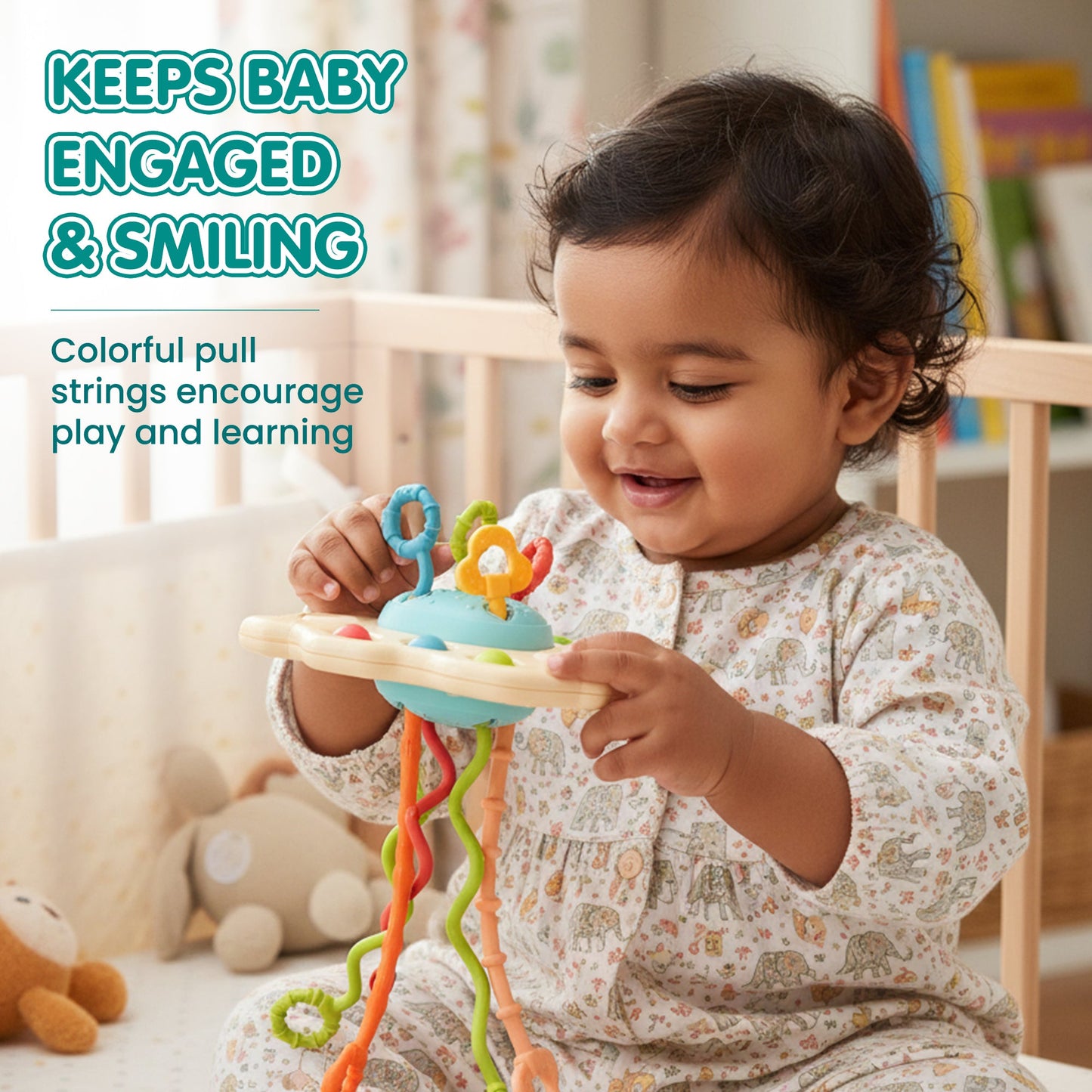 Elephant Pull String Montessori Baby Toy