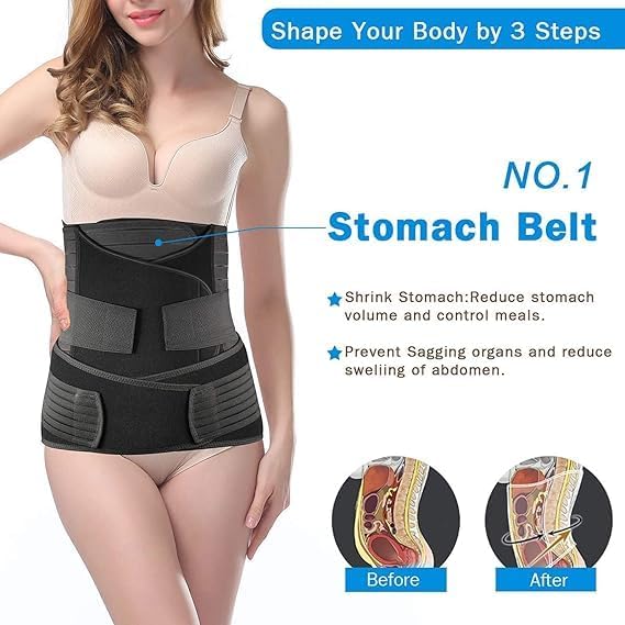 3 in 1 Postpartum Recovery Belt - Post Pregnancy Abdominal Belt for Back Pain and Waist/Pelvis Support