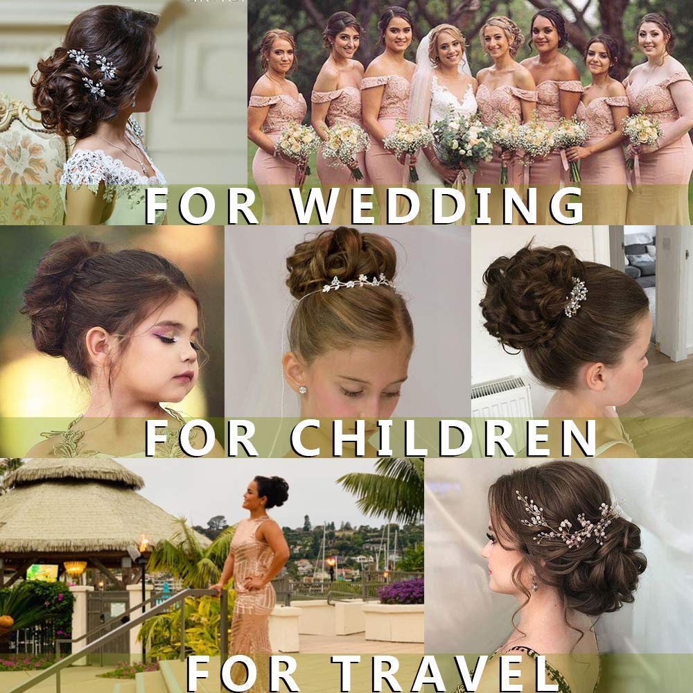 Front Bangs + Hair Bun (Pack of 2) - Fringe Hair Bangs for Forehead & Hair Bun for Messy Hairstyle