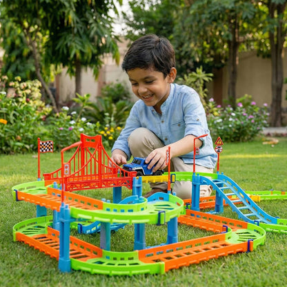 DIY Rapid Variety Car Racing Track with Electric Car Toys