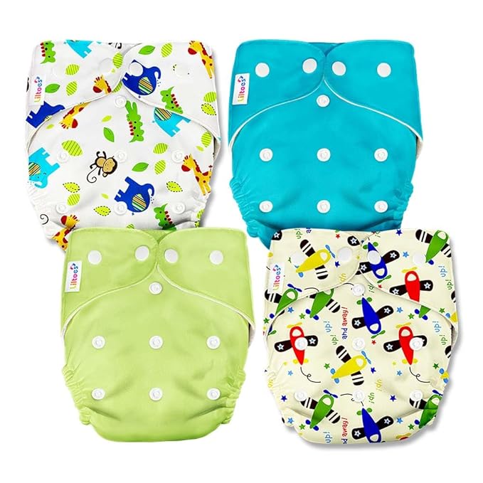Baby Reusable Diapers - Waterproof & Leakproof Diapers for 0-3 year old Babies (Size is Adjustable) - Pack of 3