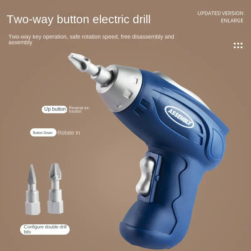 Assembly Toolbox Baby Puzzle Electric Drill Screwdriver (203 pcs)