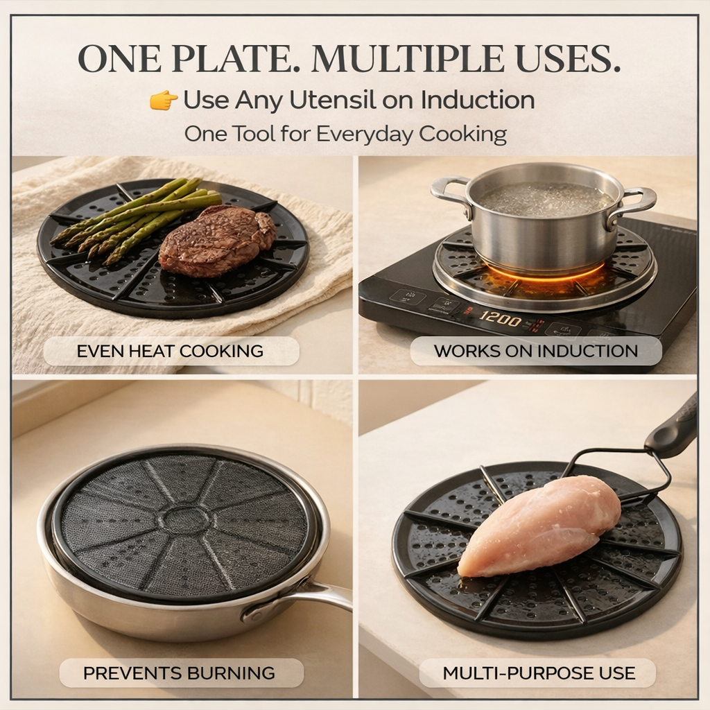 Styleadda™ Induction Converter Plate – Use Any Utensil on Induction