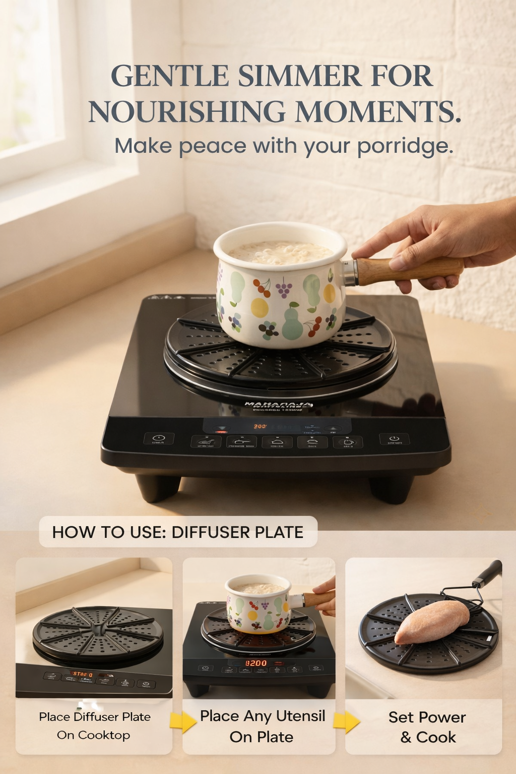 Styleadda™ Induction Converter Plate – Use Any Utensil on Induction