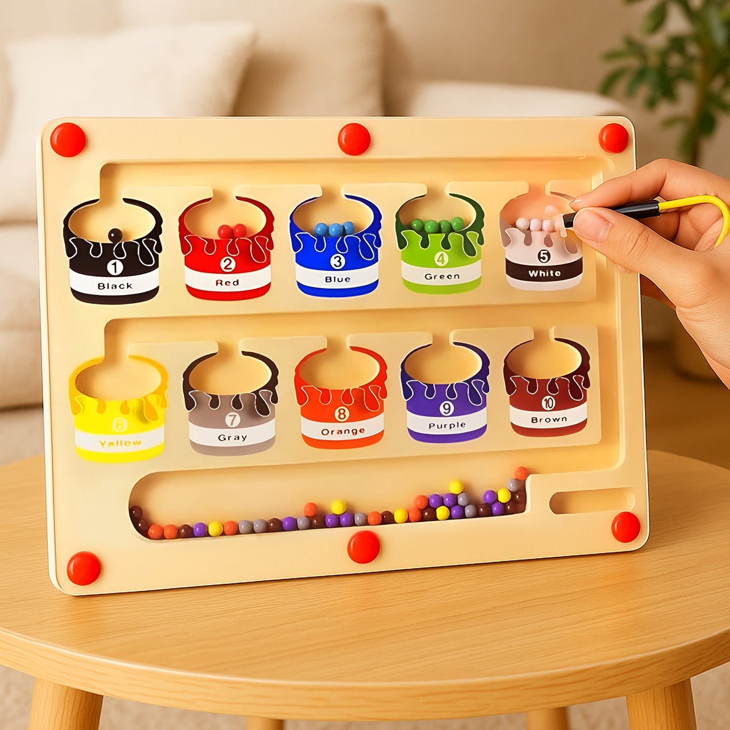 Magnetic Color & Number Maze Board Toy