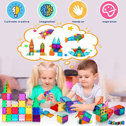 Magnetic Building Tiles Set (56 Pcs)