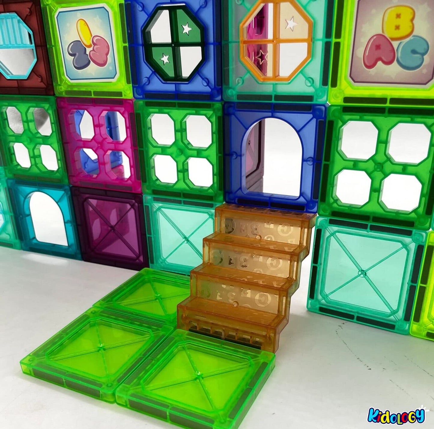 Magnetic Building Tiles Set (56 Pcs)