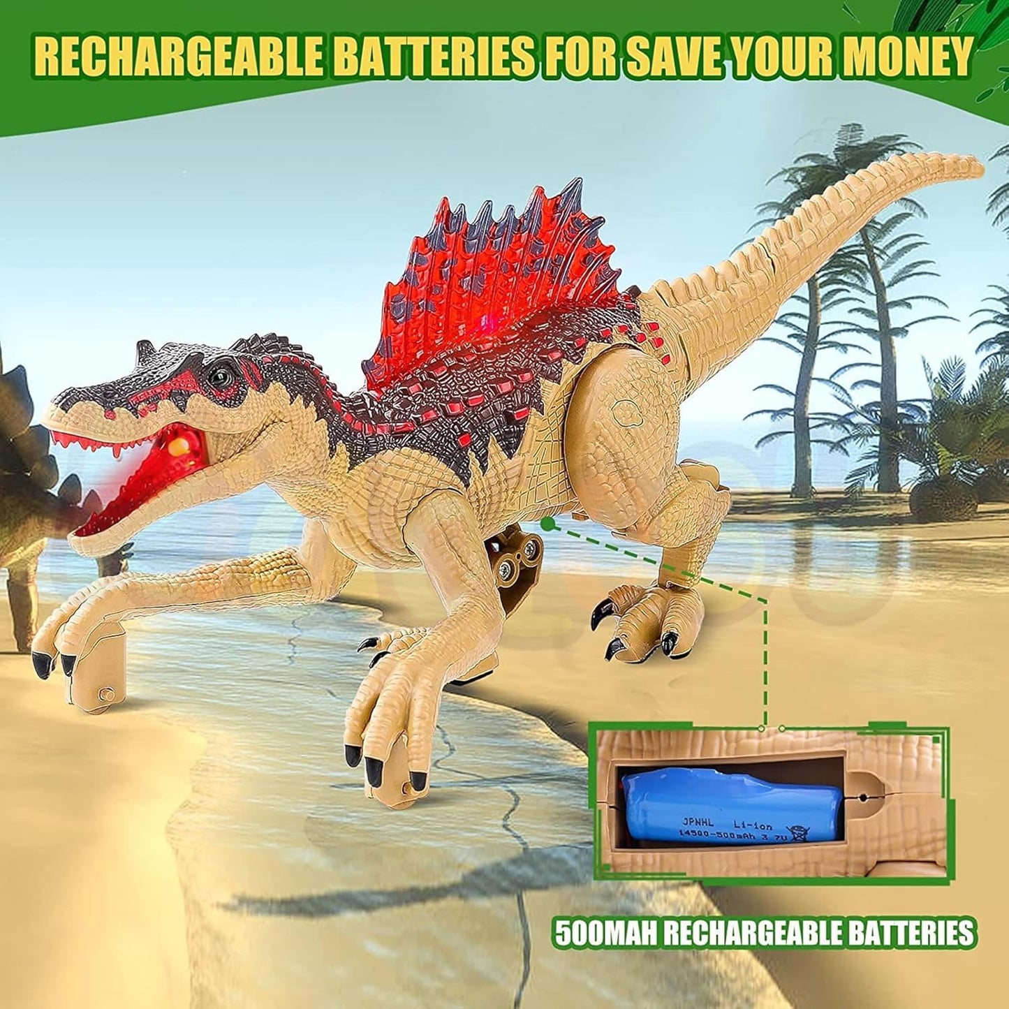 Walking and Roaring Remote Control Dinosaur Toy